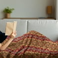 thumbnail image 3 of Colorful Soft Flannel Fleece Throw Blanket, Geometric Striped Seamless Cultural Local Pattern Vintage Print, Cozy Plush for Indoor and Outdoor Use, 70" x 90", Multicolor, by Ambesonne, 3 of 5