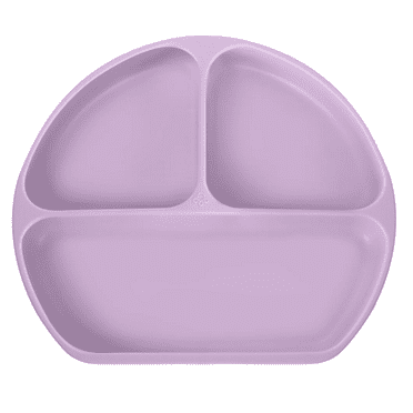 Octopod® Silicone Suction Triangle Plate for Babies and Toddlers – BPA-Free, Non-Slip Divided Plate for Baby-Led Weaning, Self-Feeding, and Mess-Free Mealtime (Pink Lavender)