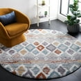 thumbnail image 2 of SAFAVIEH Berber Shag Maurice Abstract Area Rug, Blue Rust/Ivory, 4'5" x 4'5" Round, 2 of 8
