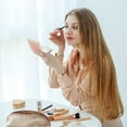 thumbnail image 3 of Compact Travel Small Magnifying Mirror - Snowflakes Pocket Mirror -1x/15x Magnification Cosmetic Mirrors Handheld Portable for Travel and Purses (Pink), 3 of 5