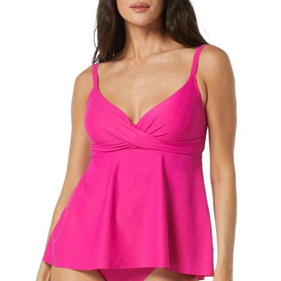 Contours Diamond Wrap Underwire Tankini Top Swimsuit
