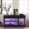 TV Stand LED Lights Entertainment Center with Power Outlet