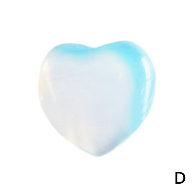 Heart-shaped Natural Quartz Pocket Palm Healing Gemstone Crystal Decor H1T1