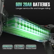 SMATEIGHT Foldable Adults Electric Scooter, 60V 3200W E-scooter Dual Motors, 45MPH & 50Miles, 10 All-terrain Tires Dual Disc Brake, Full Suspension