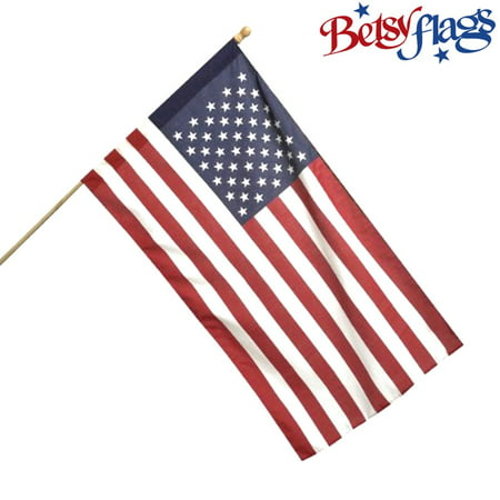 Betsy Flags, American Flag, Poly-Cotton, 2.5’x4’, Printed, Sleeved US Flag, Products by Valley Forge