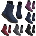 thumbnail image 5 of AUDeals Women Winter Boots, Waterproof Snow Booties, Mid Calf Faux Fur Lined Shoes with Zipper (Blue, 8), 5 of 9