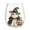 Witch Cat, variant on Cat Glass Cup, Stemless Tumbler with Printed Witch Santa Cowboy Cat Designs, Halloween Christmas Fall Harvest Drinkware for Home Bar Decor