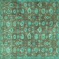 thumbnail image 1 of Ahgly Company Indoor Square Persian Turquoise Blue Traditional Area Rugs, 3' Square, 1 of 4