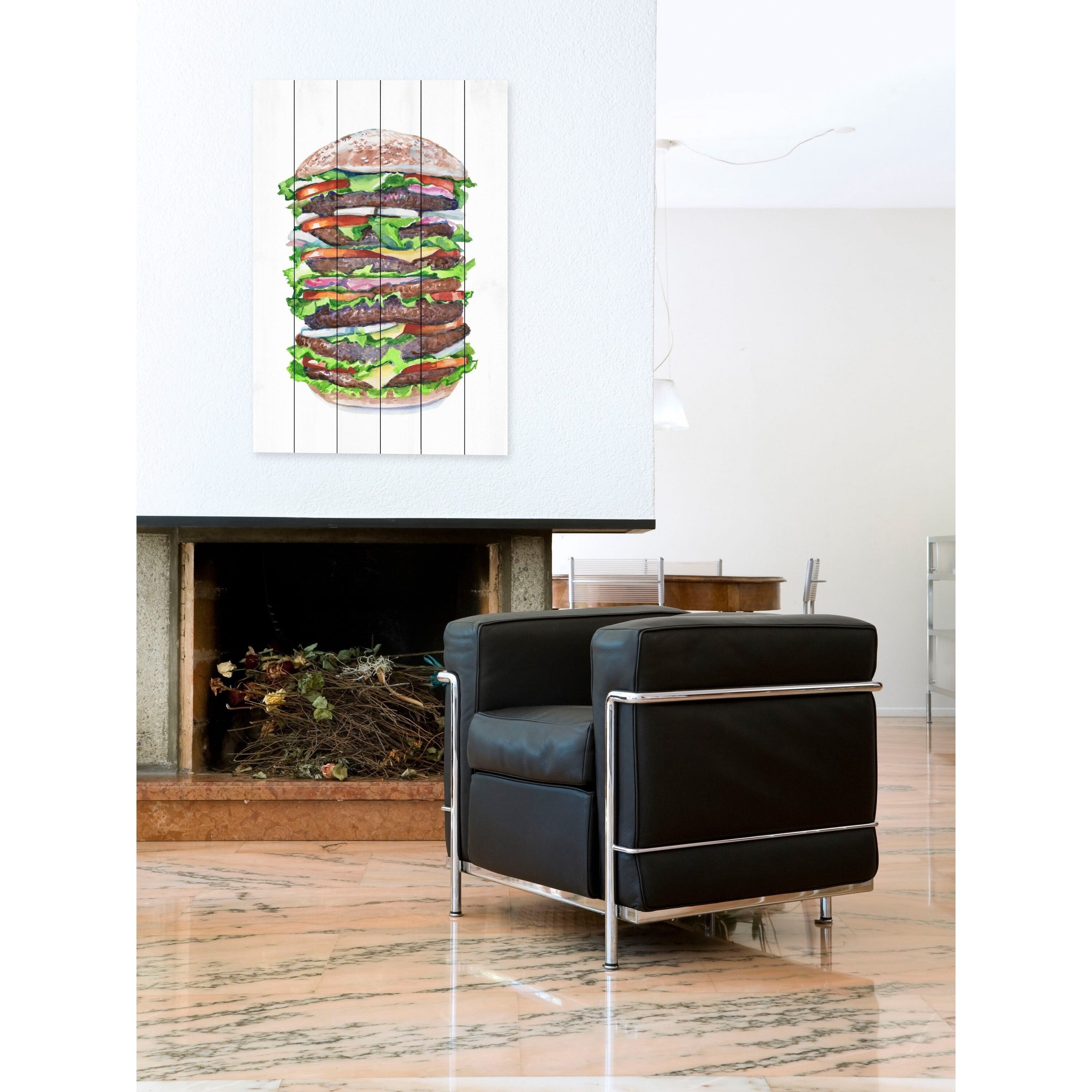 "Stacked High" Painting Art Print on White Wood