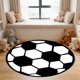 thumbnail image 5 of Alfombra con forma de fútbol, súper suave, acogedora, dormitorio, pasillo, decoración., 5 of 9