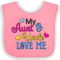 thumbnail image 3 of Inktastic My Aunt and Uncle Love Me with Hearts Boys or Girls Baby Bib, 3 of 4