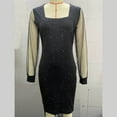 thumbnail image 6 of LYEAA Evening Dresses for Women Long Sleeve Sequin Mesh Mini Dress Sheath Elegant Dress Bodycon Solid Color Patchwork Gown Cocktail Dress Fashion Holiday Party Club Dress Stretchy Dress Black XL, 6 of 6