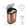thumbnail image 3 of Ninestars Automatic Bathroom Trash Can, 4 Gallon Stainless Steel,  Motion Sensor Hands-free Soft-Close Lid Waste Bin, Burgundy, 3 of 3
