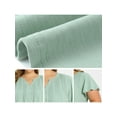 thumbnail image 6 of GRACE & GRANDEUR Women's Plus Size Easter Tops Pintuck Front Ruffle Sleeve Blouse Button Notch Neck Dressy Casual Tunic Shirt 4X Green, 6 of 7