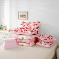 thumbnail image 6 of Homewish Red Bowknot Cherry 7-Piece Twin Bedding Sets For Children Teens Girls,Chic Floral Daisy Bedding Comforter Set,Cartoon Polka Dots Breathable Sheet Sets,Luxury Bedroom Decor,Reversible, 6 of 8