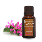 GuruNanda Exotics 100% Pure & Natural with Roll-On Bottle, Mediterranean Geranium