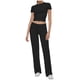 thumbnail image 1 of Conjunto de 2 piezas para mujer: top corto de manga corta y pantalones rectos, estilo deportivo informal, tallas reales para primavera/verano, 1 of 6