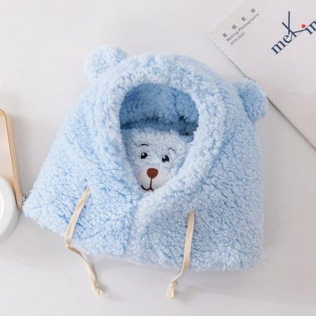 

XMMSWDLA Women Knitted Hat Deals Clearance Wild Bear Mask Scarf Hat Women s Neck Winter Thicken Plush Bib Hat Winter Warm Woolen Hat