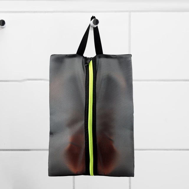Bolsa de almacenamiento de zapatos Perfecl ligera de viaje con cremallera a prueba de polvo impermeable negro