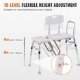 thumbnail image 3 of VEVOR Tub Transfer Bench Bathtub Shower Seat for Senior Height Adjustable 400LBS, 3 of 9