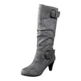 thumbnail image 6 of Mepaouo Women's Knee High Boots Block Heel Platform Winter Boots with Side Zipper(Grey,9), 6 of 7