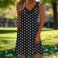 thumbnail image 4 of Women's Casual V-Neck Pleated Long Sleeve Elastic Waist Dress for Everyday Wear, 4 of 6