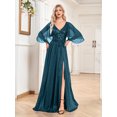 thumbnail image 1 of Robe de Mariage Robes d'Invitée de Mariage pour Femmes Vêtements pour Femmes Manches à Volants Robe Multicolore Robe de Fête Robe de Soirée, 1 of 9
