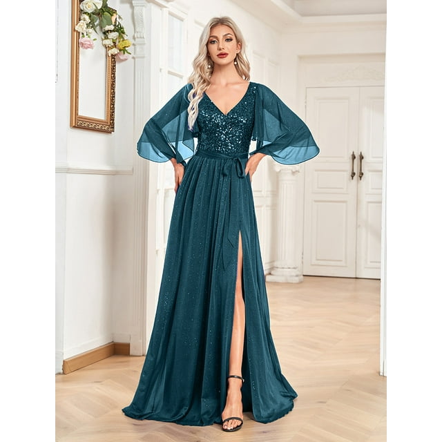 Robe de Mariage Robes d'Invitée de Mariage pour Femmes Vêtements pour Femmes Manches à Volants Robe Multicolore Robe de Fête Robe de Soirée
