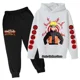 thumbnail image 1 of Conjunto de 2 piezas de Naruto para niños y niñas, Sudadera con capucha y pantalones, traje deportivo de punto, sudaderas Kakashi, ropa deportiva para primavera, 1 of 1
