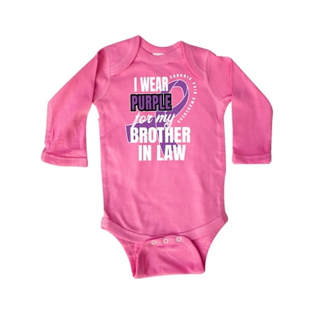 

Inktastic Chronic Pain I Wear Purple For My Brother in Law Gift Baby Boy or Baby Girl Long Sleeve Bodysuit