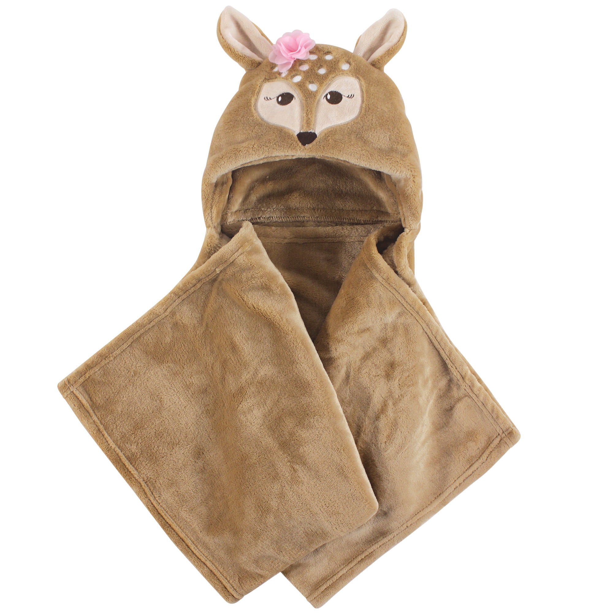 Hudson Baby Boy and Girl Animal Hooded Blanket, Fawn