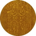 thumbnail image 1 of Ahgly Company Indoor Round Oriental Yellow Industrial Area Rugs, 4' Round, 1 of 4
