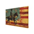 thumbnail image 2 of 8x12 inch Canvas Painting Art Running Cowboy & Usa Flag,Farmhouse Yard Canvas Decor Accessory,Living Room,Study,Lounge Home Wall Decor Art Prints,Modern Art Running Cowboy & Usa Flag Poster, 2 of 6