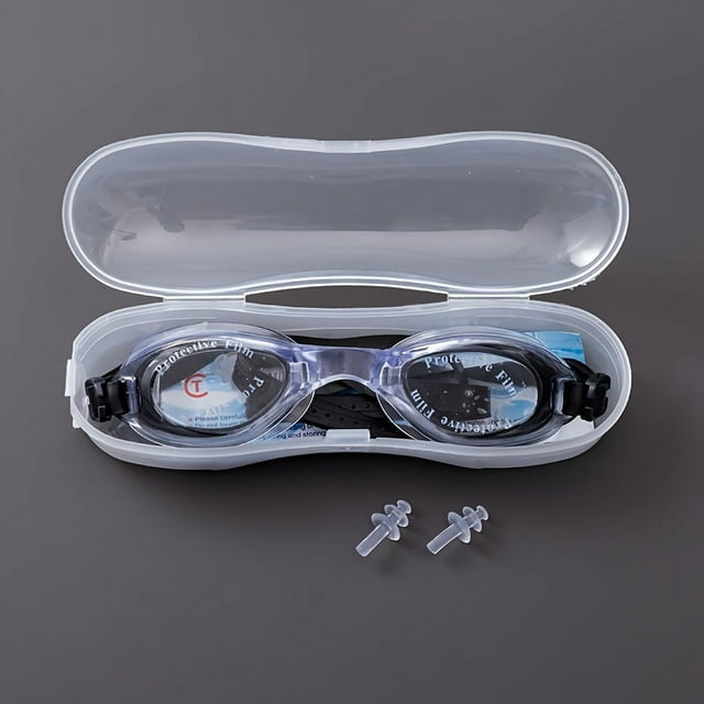 1pc Adjustable Transparent Swimming Glasses, Waterproof Swimming Goggles With Nose Clip And Earplugs