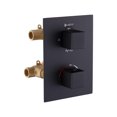 thumbnail image 2 of Square 3-functions thermostatic valve, 2 adjustable shower post systems, Matte black finish, 2 of 8