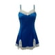 thumbnail image 3 of Gibobby Camisón de Lactancia y Maternidad para Mujer Día de San Valentín Camisón seda Sexy para mujer, vestido con cuello tiras, ropa interior satén, ropa dormir, Mini camis(Azul,XL), 3 of 5