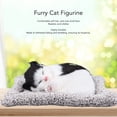 thumbnail image 3 of Furry Cat Figurine Collectible Decorative Statue High Simulation Statue  For  Desk Decor, 3 of 8