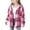 Hot Pink, variant on Mercatoo Girls Flannel Plaid Jacket Fuzzy Sherpe Lined Hoodie Coat Lightweight Button Down Zipper Shackets Kids Cozy Outwear