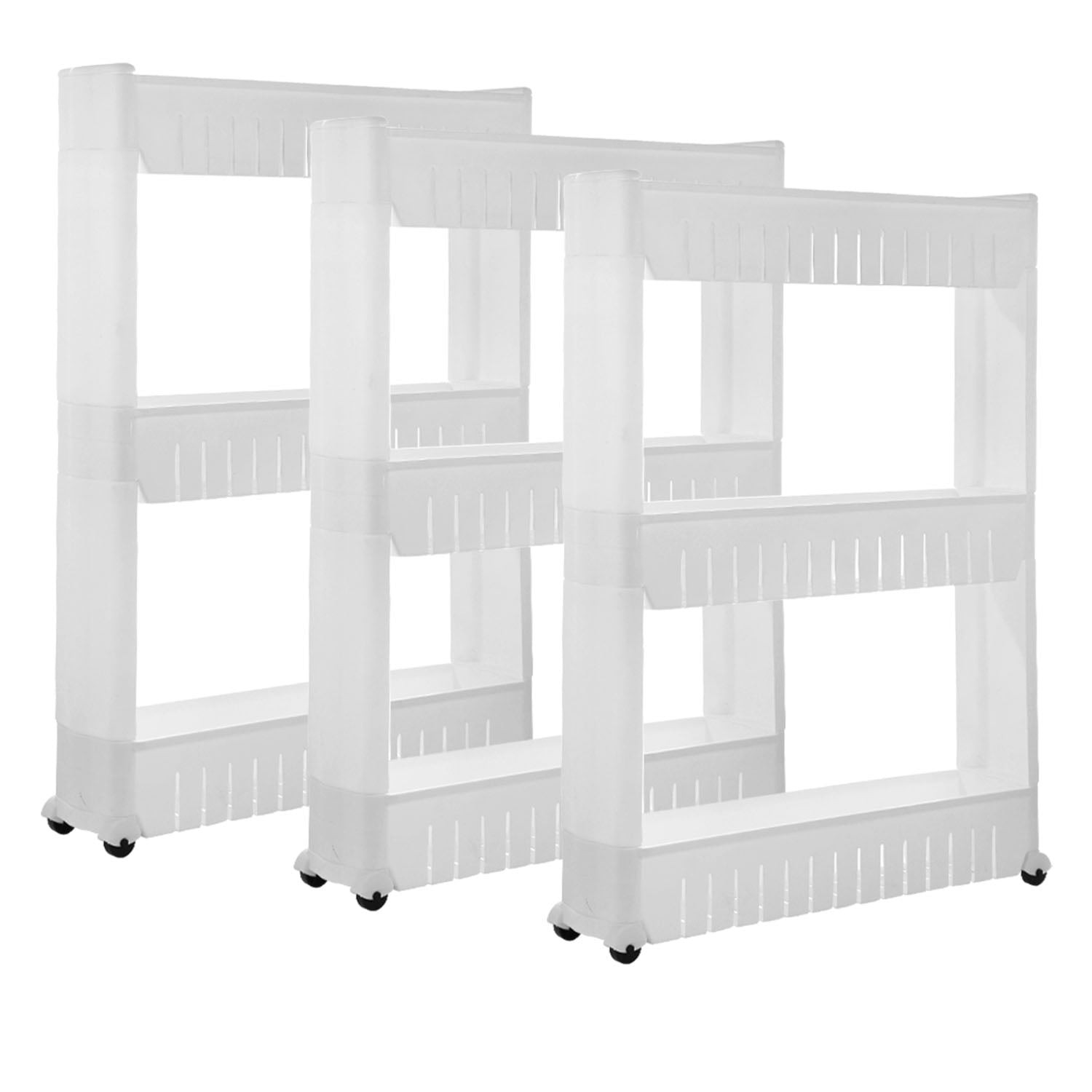 iMounTEK 3Pack 3 Tiers Slim Storage Cart Mobile Rolling Shelf Unit