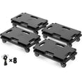 thumbnail image 2 of Moving Furniture Dolly Connectable, 440 LBS Capacity Piano Dolly, Heavy Duty 4 Wheel Cart for Heavy Furniture, Black, 2 of 8