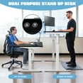 thumbnail image 6 of Costway Electric Stand Up Desk Frame Single Motor Height Adjustable w/ Controller White, 6 of 11