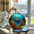 thumbnail image 3 of Tropical Sea Fishes Corals Stained Glass Suncatcher Handmade Window Hanging Colored Glass Suncatcher Crafts Kits for Indoor Garden Decor Memorial Gift 16x16cm(2), 3 of 7