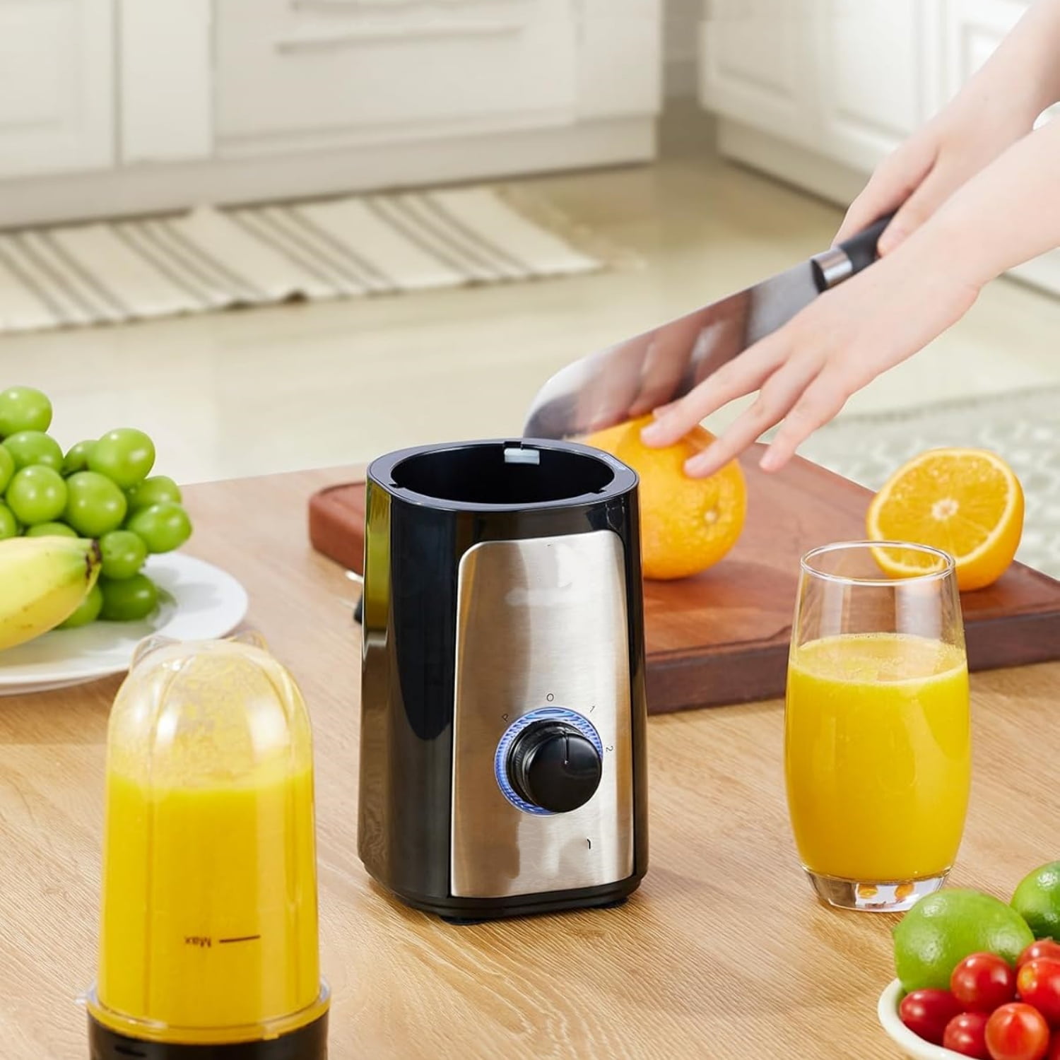5 in 1 Blender and Food Processor Combo for Kitchen, Small Electric Food Chopper for Meat and Vegetable, 350W High Speed Blenders with 2 Speeds and Pulse for Smoothies and Shakes