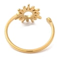 thumbnail image 2 of 2pcs Ion Plating(IP) 304 Stainless Steel Sun Open Cuff Ring for Women Real 18K golden Plated US Size 6(16.5mm) 304 Stainless Steel, 2 of 3