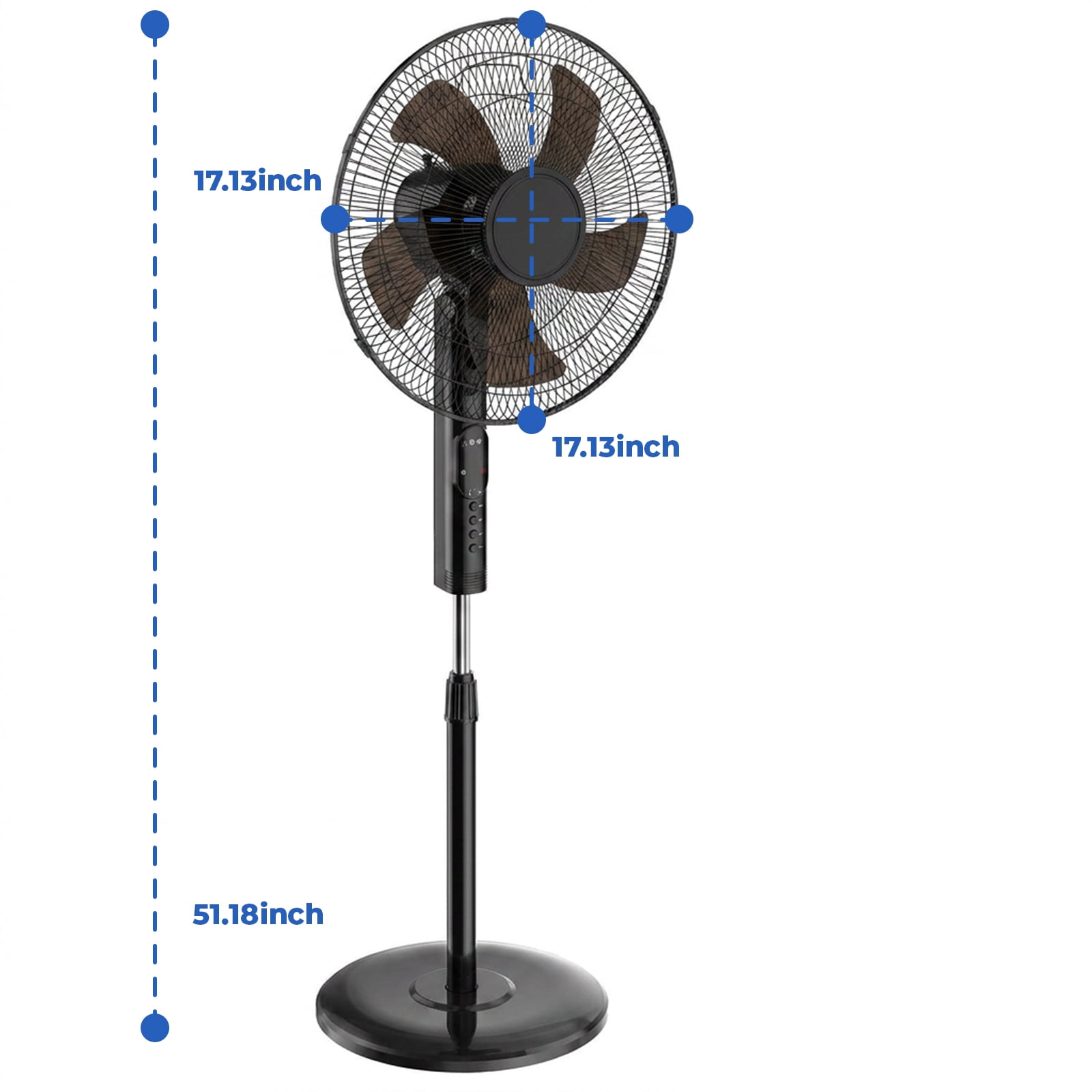 Alvantor 17" Pedestal Fans with RemotPe, Quiet Standing Fan for Bedroom Office, Adjustable Height, Timer & Multiple Modes