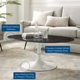 thumbnail image 3 of Lippa 42" Oval Artificial Marble Coffee Table, 3 of 6