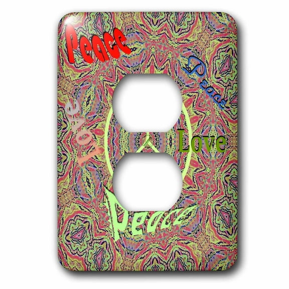 3dRose, Peace F, 2 plug outlet cover