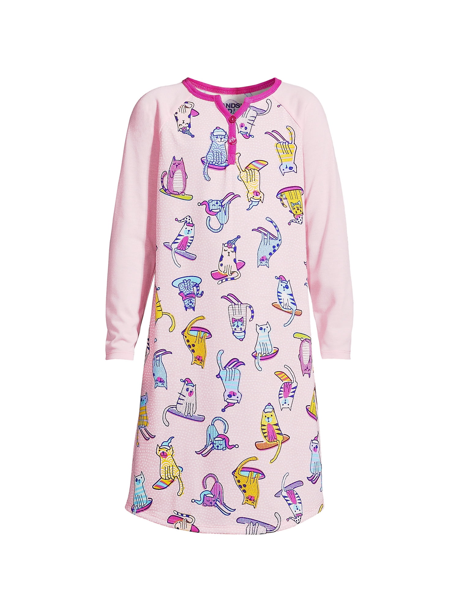 Lands' End Girls Long Sleeve Jersey Nightgown