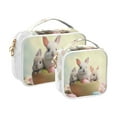 thumbnail image 2 of Rabbits and Easter Eggs Clear Cosmetic Bags with Handles PVC Toiletry Bags Zipper Waterproof Portable for Traveling 2 Pcs, 2 of 7