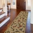 thumbnail image 6 of Ottomanson Floral Kitchen Runner Rug 1'10" x 6' - Non Slip Low Pile Carpet, Beige, 6 of 13